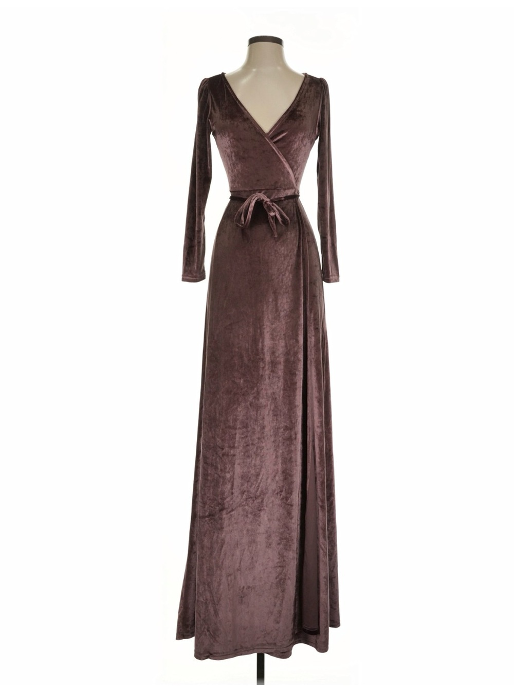 Baltic Born Mauve Velvet Wrap Maxi Dress